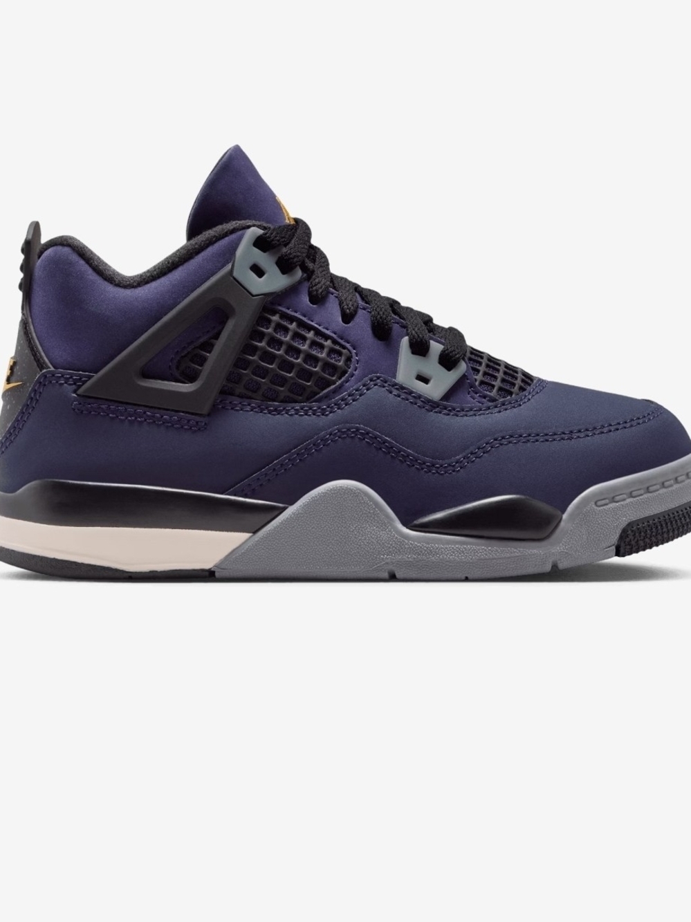 Jordan 4 Kids' Sneaker in Deep Imperial Purple With Gray Accents Size 3